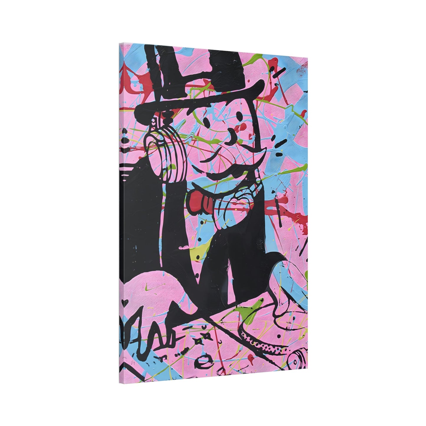 Pop Art Icon: Eye-Catching Wall Art Prints of Alec Monopoly's Iconic Graffiti Style on Natural Canva