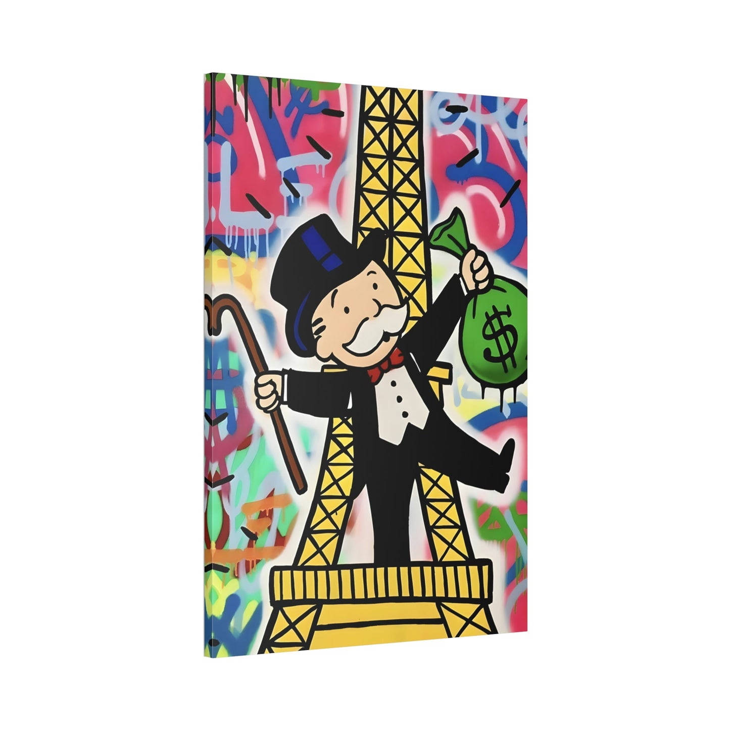 Living Large: Alec Monopoly's Artistic Prints on Framed Canvas Featuring Images of Wealth and Luxury