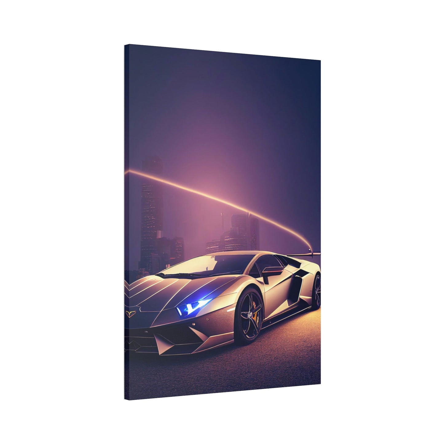 Sleek Supercar Beauty: Framed Canvas & Poster Print of a Lamborghini
