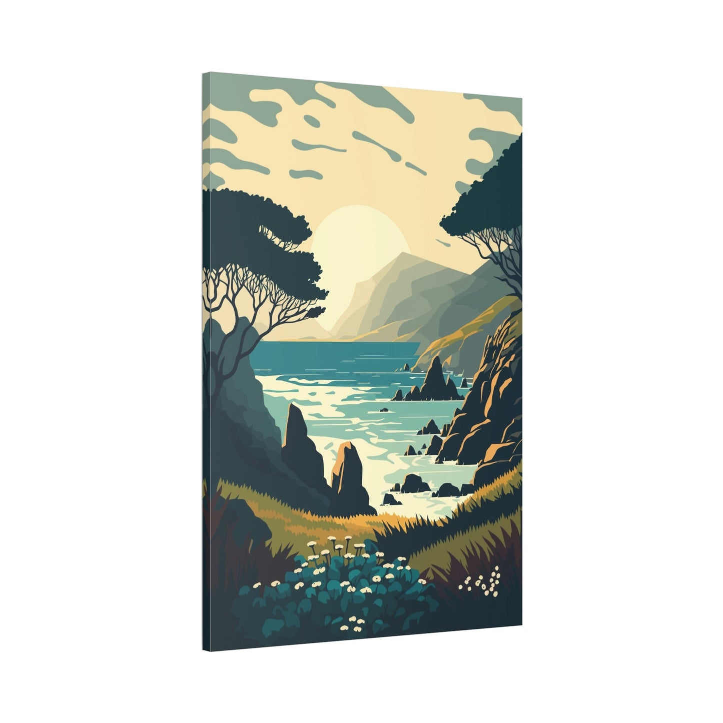 The Majesty of Lakes: Poster of a Majestic Lake on Framed Canvas