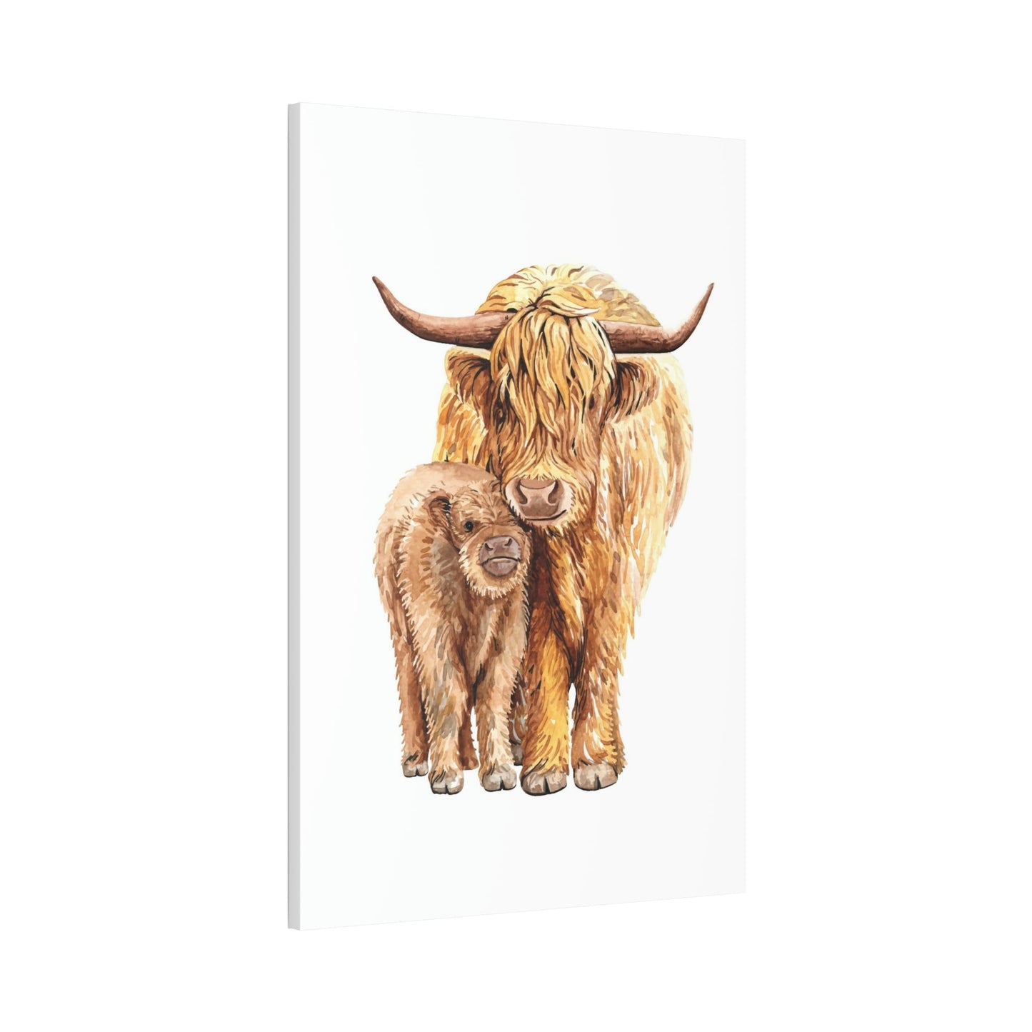 Maternal Love: Heartwarming Wall Art Depicting a Cow Mother and Calf