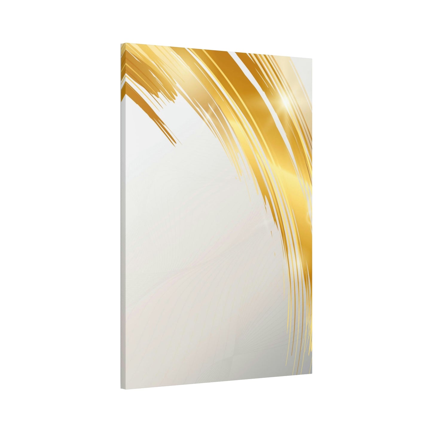 Gilded Elegance: Gold Abstract Art on Natural Canvas & Poster