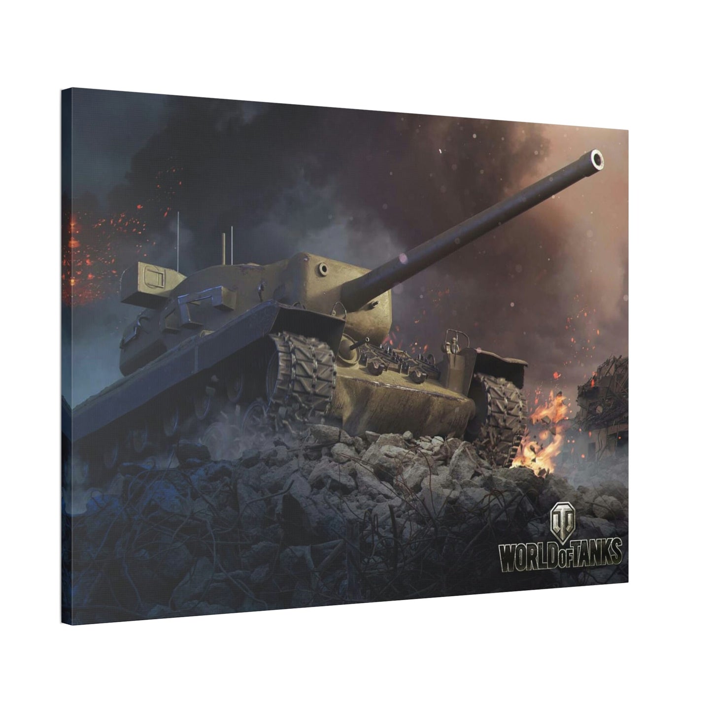 Armored Warriors in Motion: Striking World of Tanks Canvas Wall Art