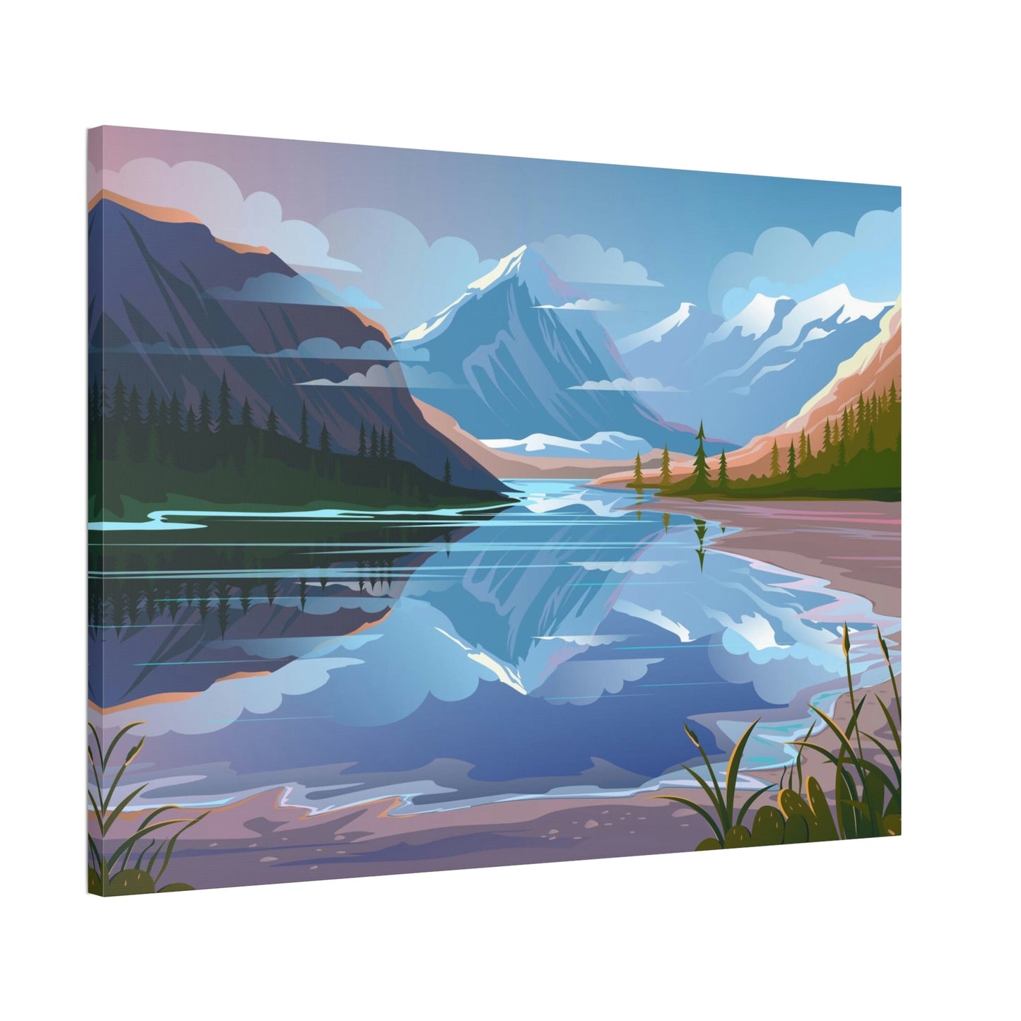 Reflections of Serenity: Natural Canvas Wall Art of Tranquil Lakes and Rivers