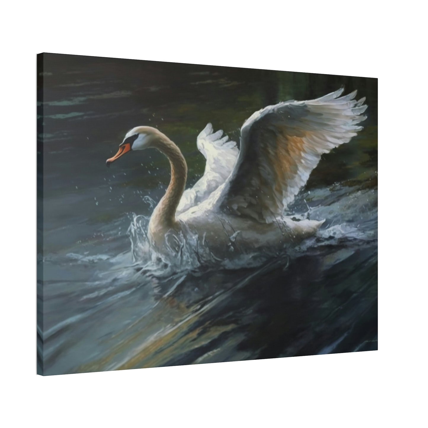 The Swan's Realm: A Nature-Inspired Painting on Canvas