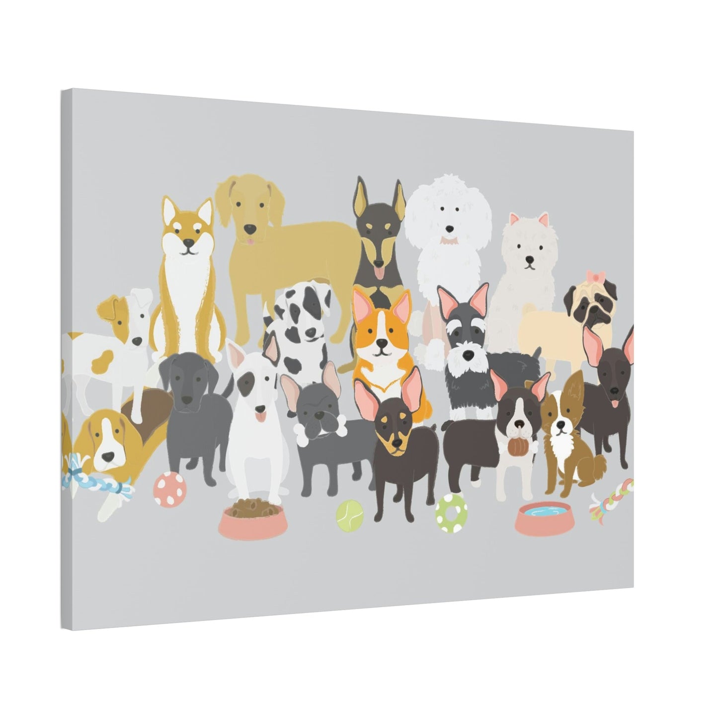 Canine Comfort: Poster of Dogs Relaxing on a Framed Canvas