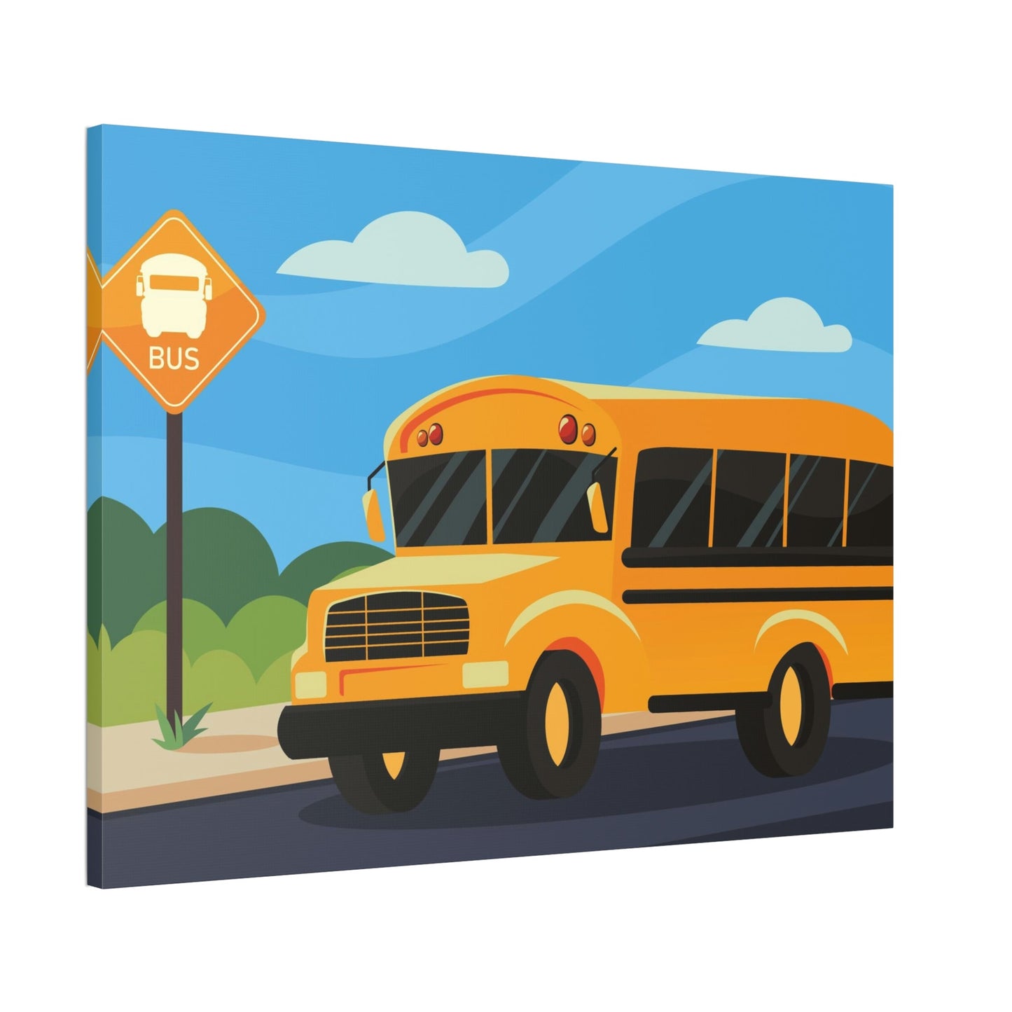 Cityscape Symphony: Harmonizing Bus and Canvas & Poster Wall Art