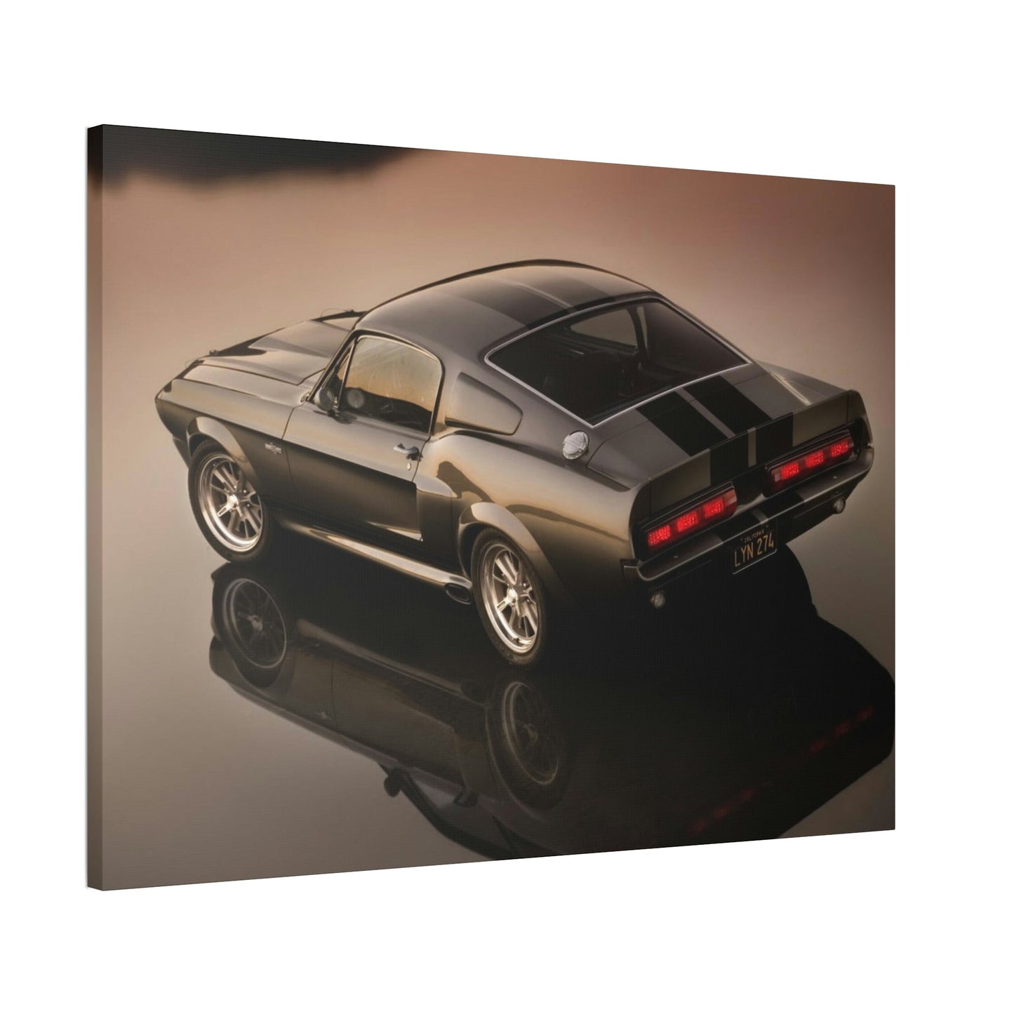 Masterpiece on Wheels: Framed Canvas Poster of a Mustang Sports Car for Automotive Art Collectors