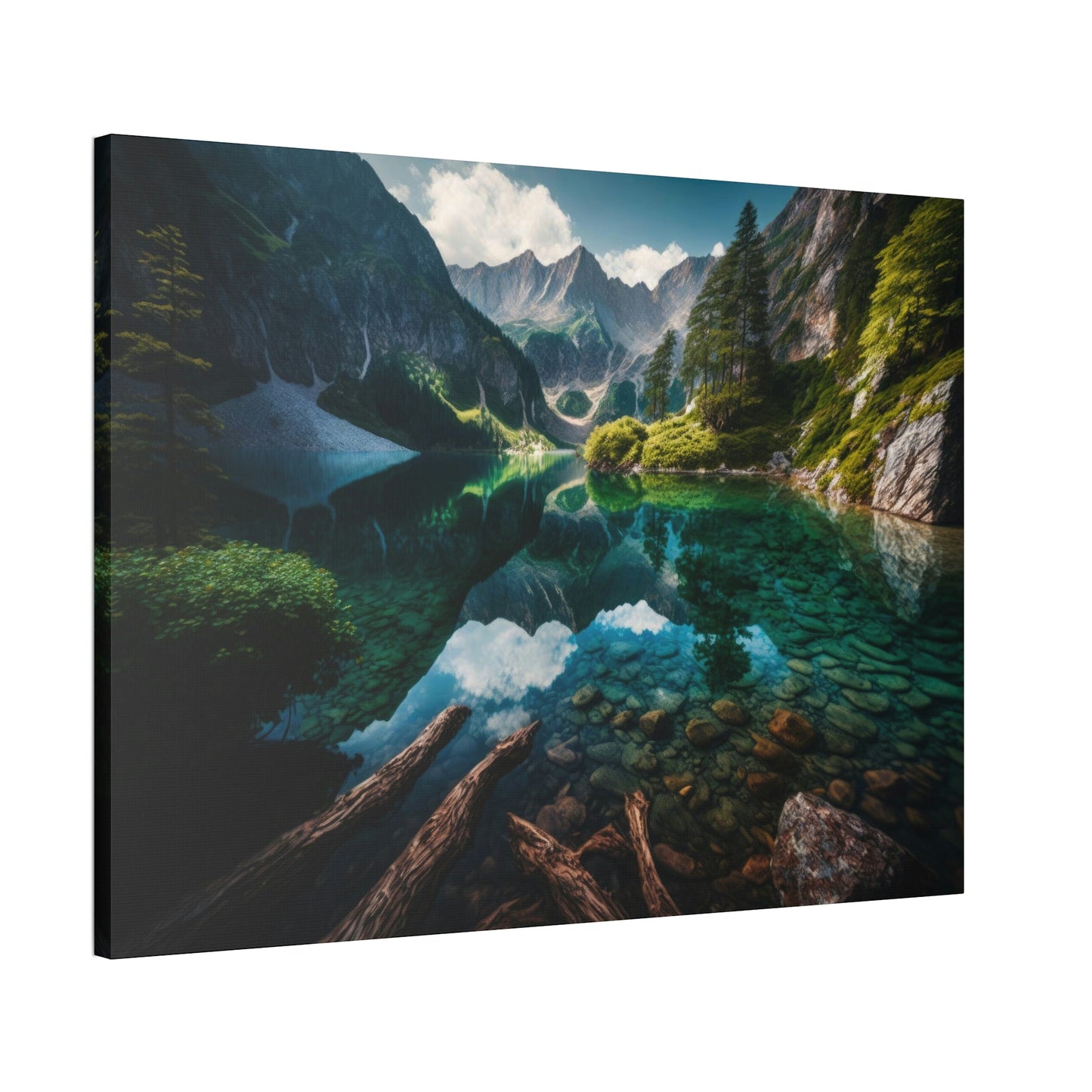 Serene Waterscapes: Lakes and Rivers on Natural Canvas and Framed Poster