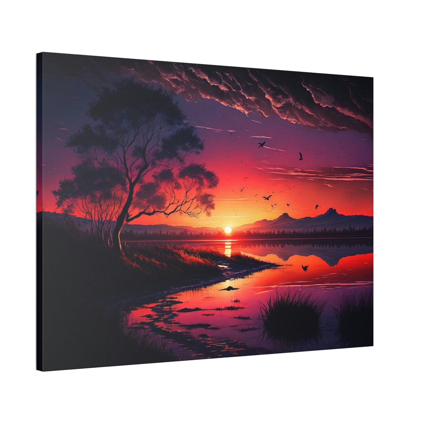 River's Edge: Natural Canvas Wall Art of a Picturesque Riverbank