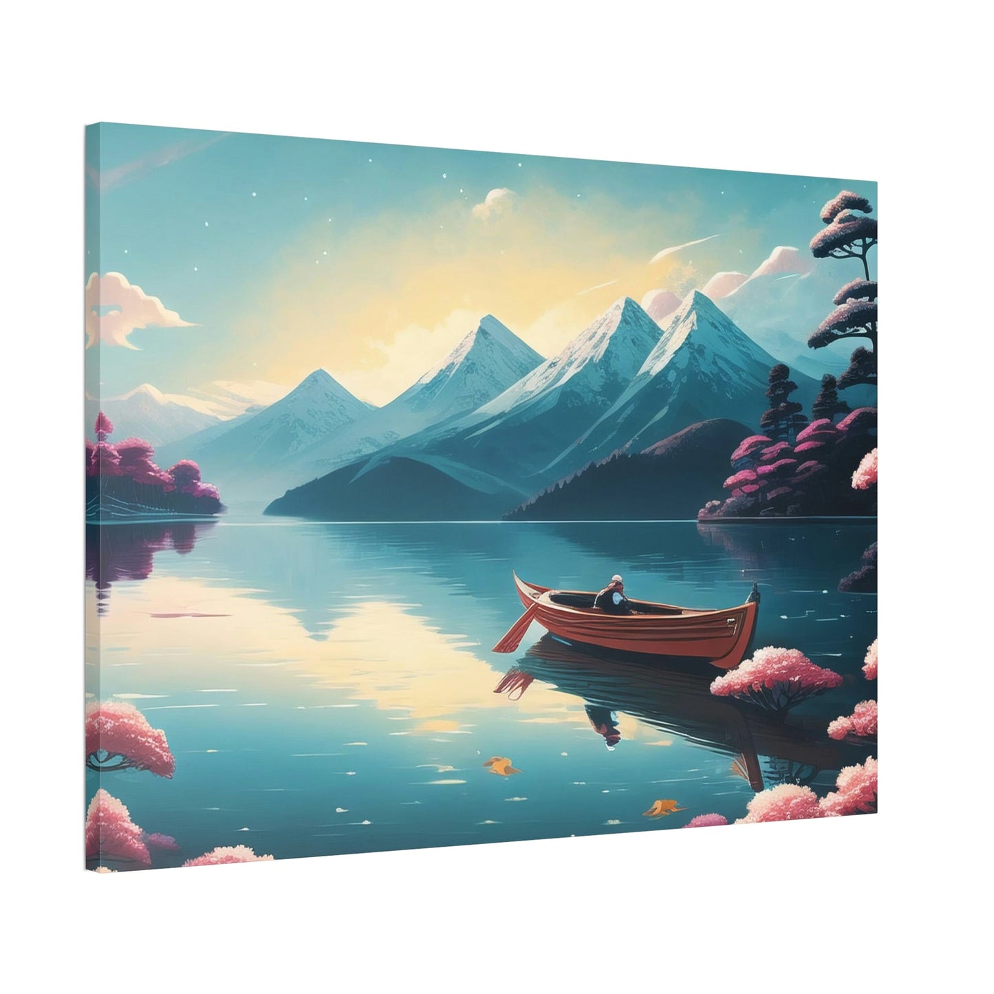 Awe-Inspiring Waters: Framed Canvas Print of Beautiful Lakes and Rivers