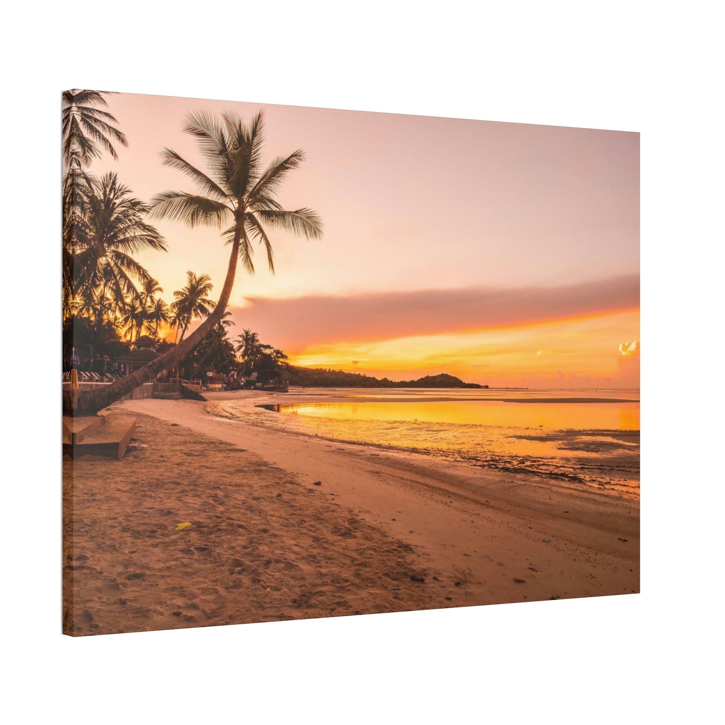 Seaside Sunset: Canvas Print of a Breathtaking Beach Sunset on an Island