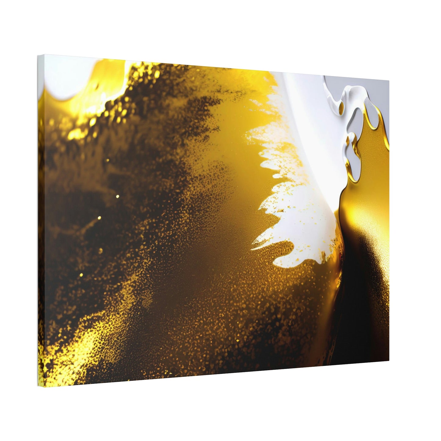 Golden Abstractions: Print on Canvas of Abstract Gold Art