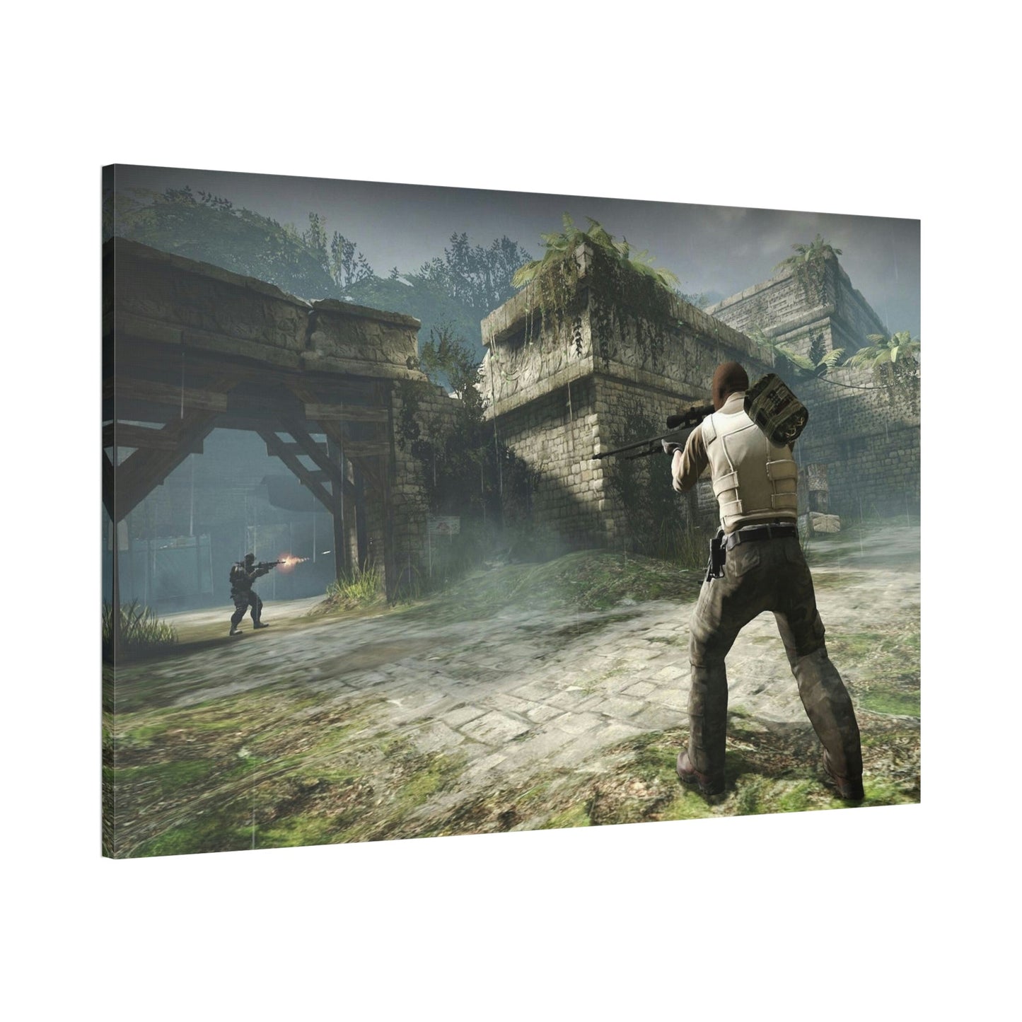 Counter Strike: Intense Gaming Wall Art on Natural Canvas & Poster
