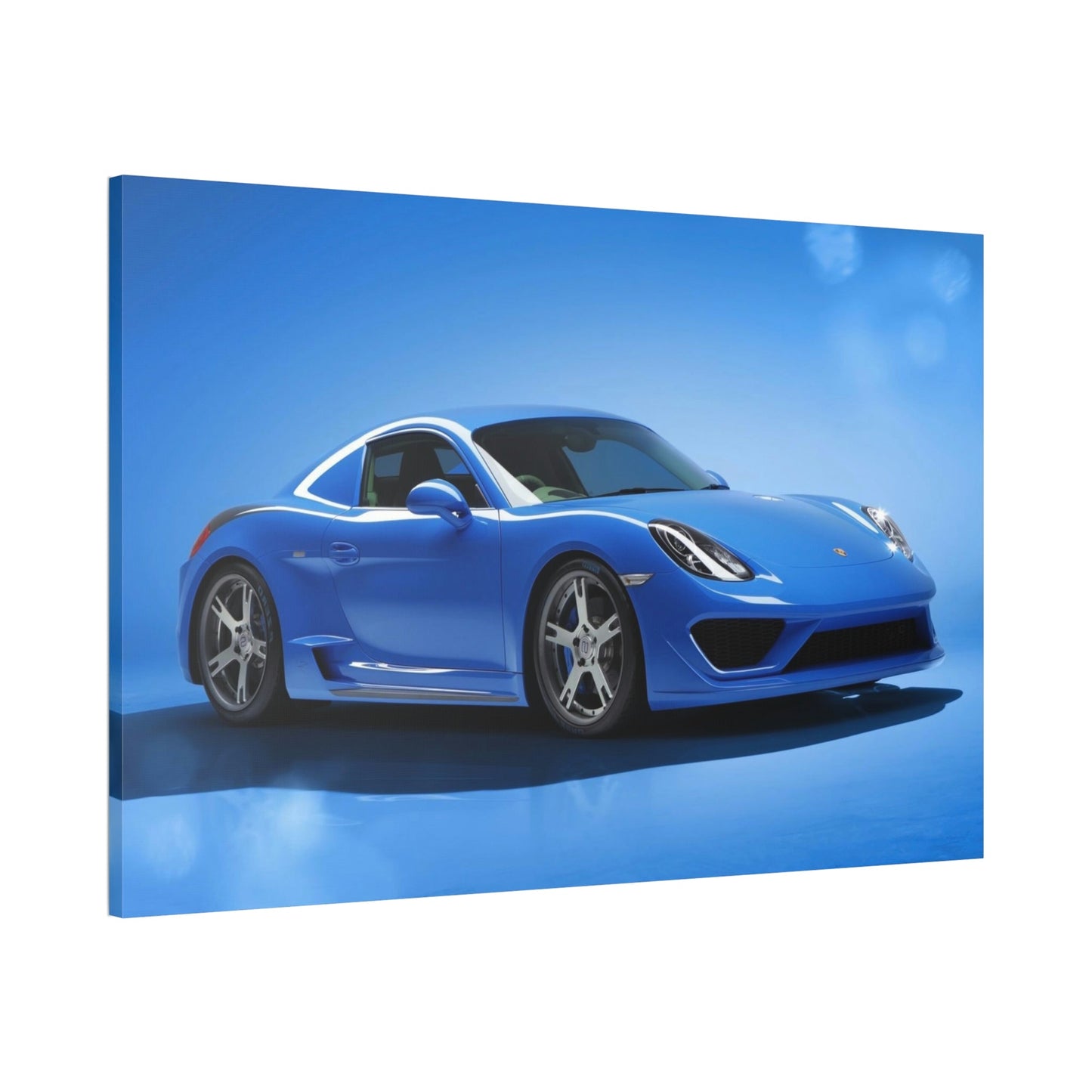 Blue Porsche Perspectives: Natural Canvas & Poster Print of a Dynamic Car