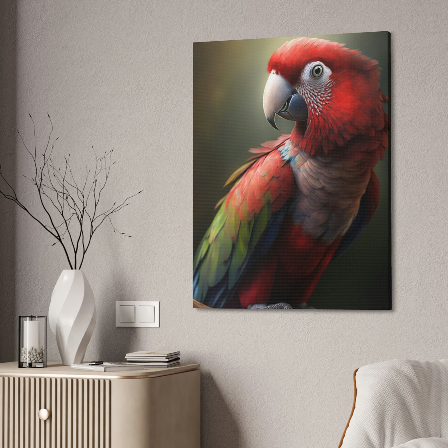 Feathered Frenzy: A Canvas of Parrot Energy and Enthusiasm
