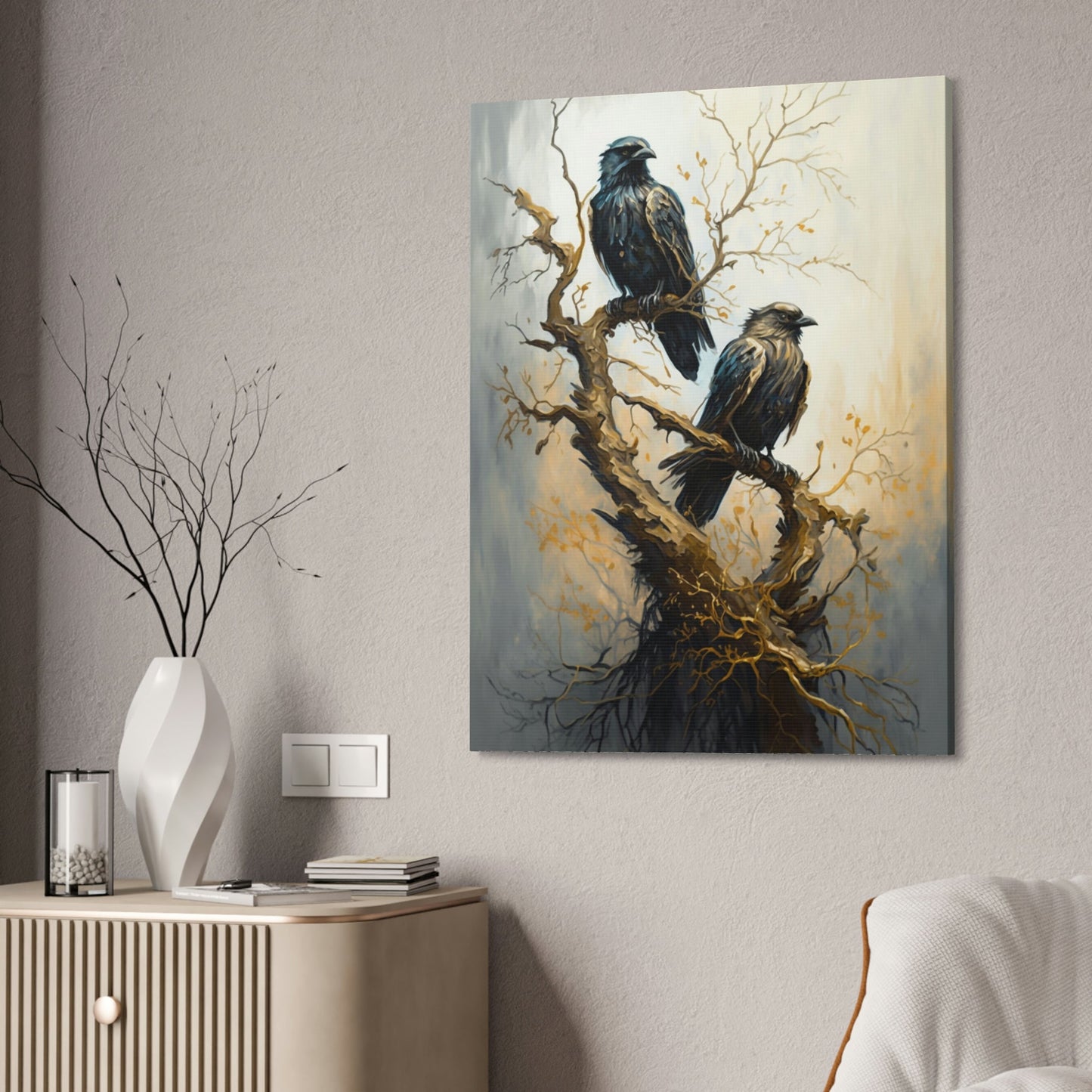 A Gathering of Ravens: A Mystical Forest Scene