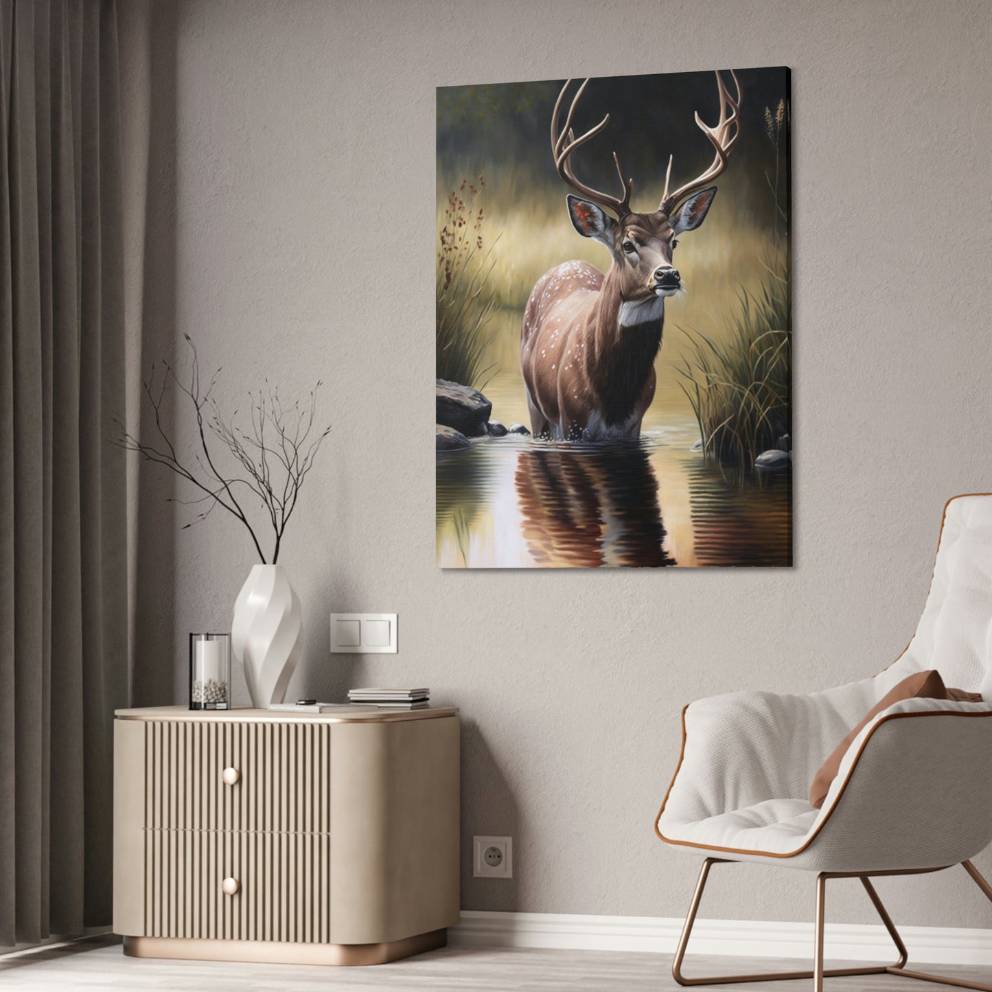 Deer Vision: A Canvas Rustic Landscape