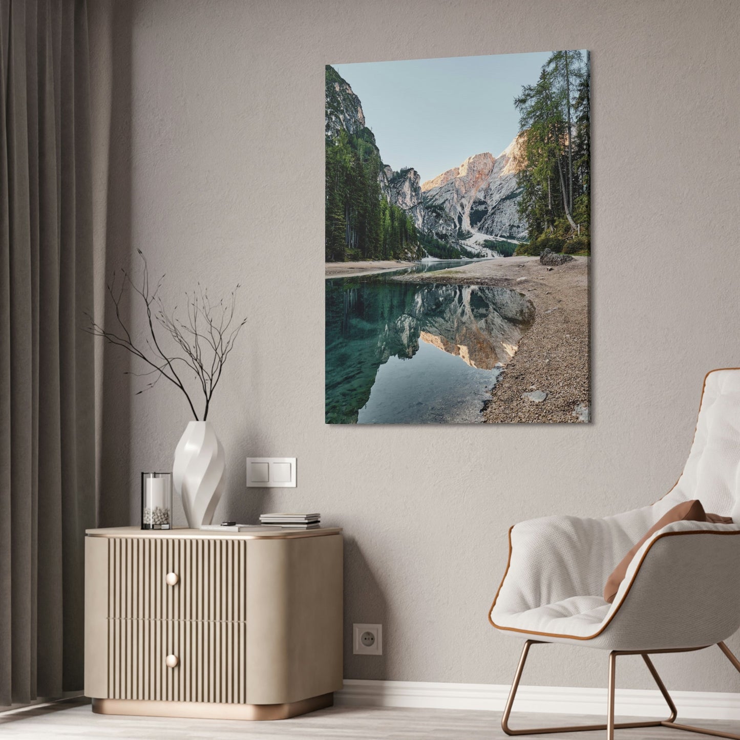 Blissful Waterways: Artful Canvas and Poster Print of Lakes and Rivers