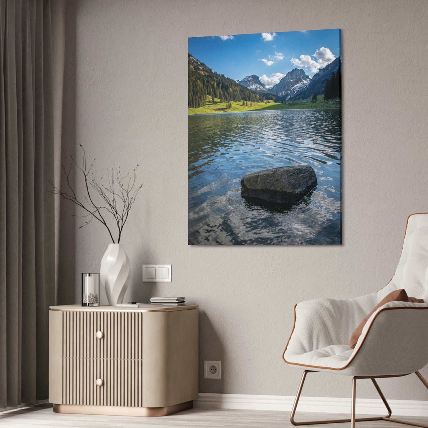 Nature's Melody: Framed Canvas and Poster Print of Lakes and Rivers