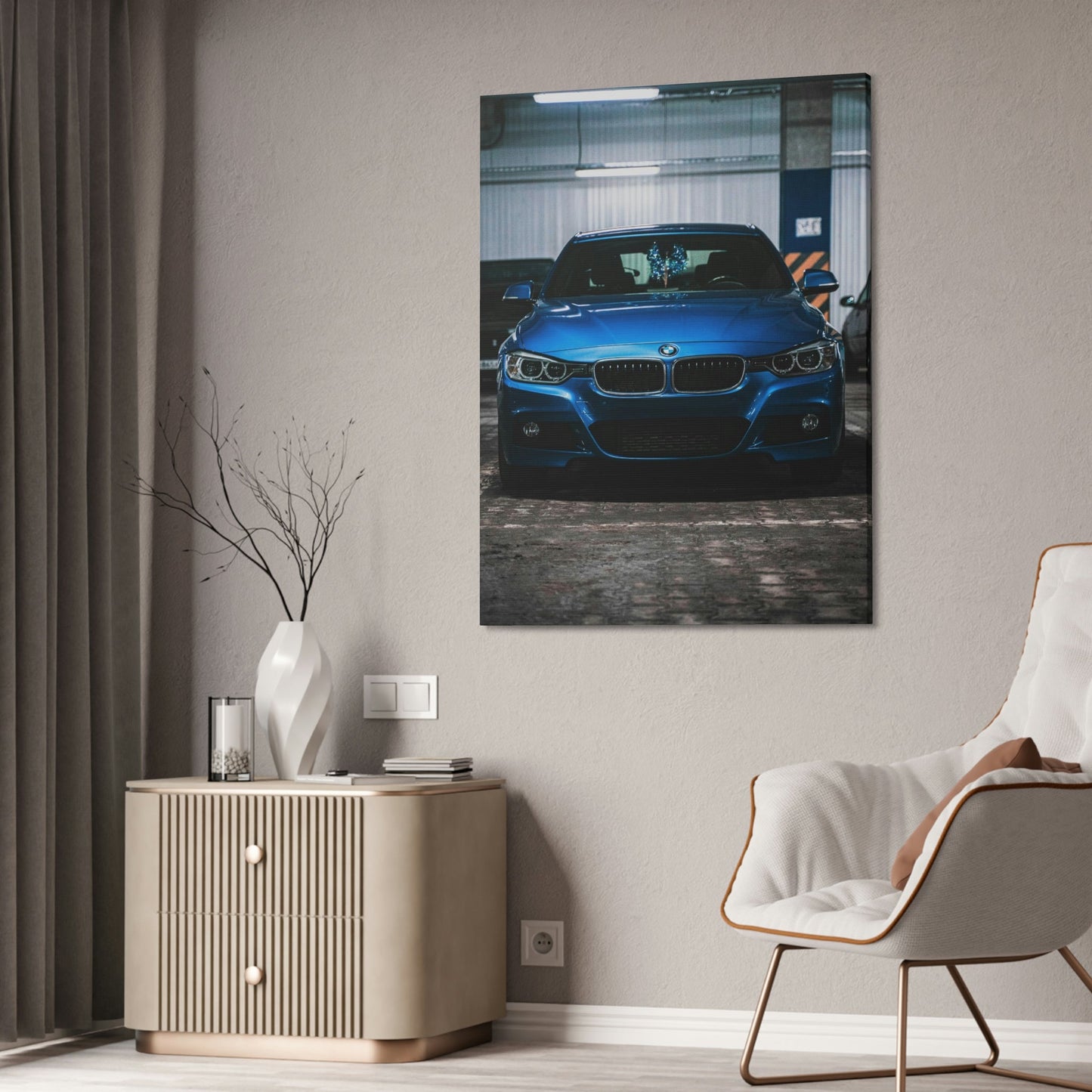 BMW's Signature Style: Modern Framed Canvas Print for Your Home