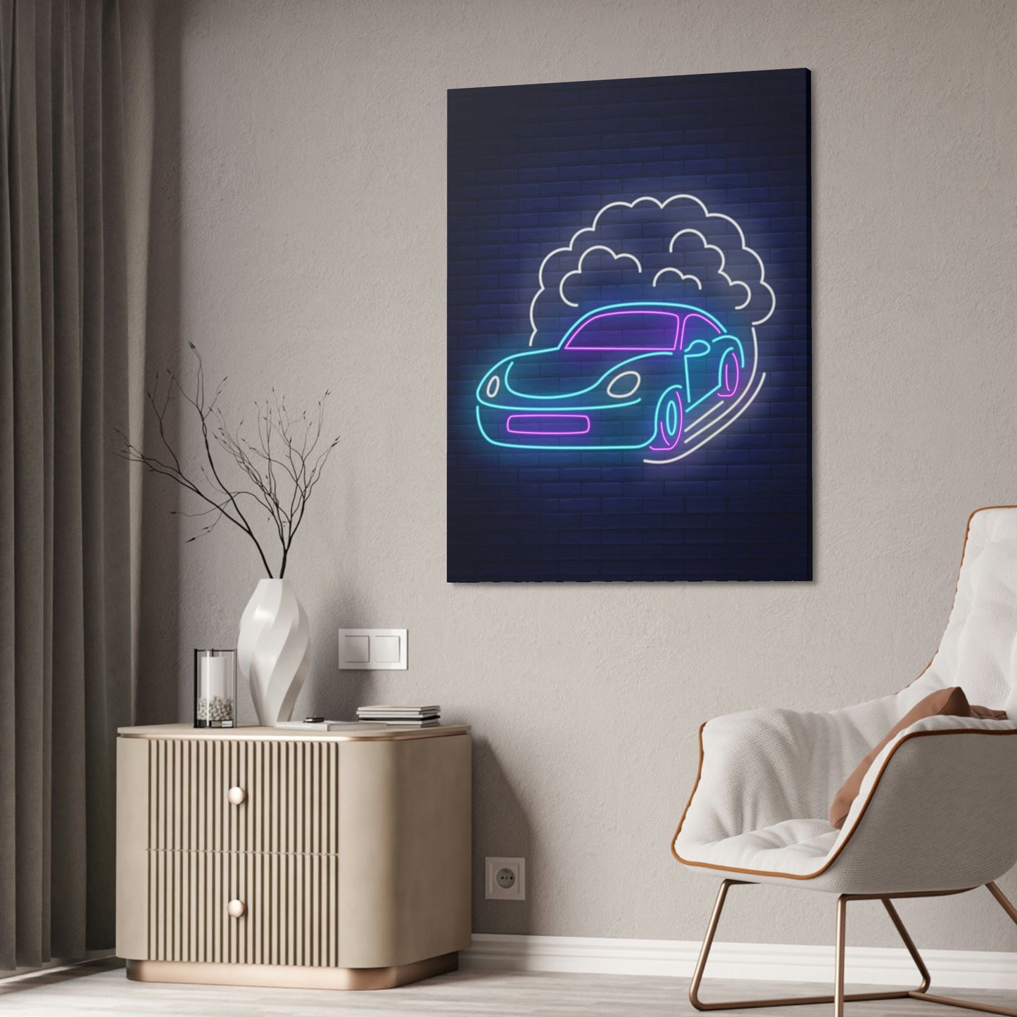 Luminous Landscapes Awakened: Neon-inspired Canvas Prints for Striking Wall Decor