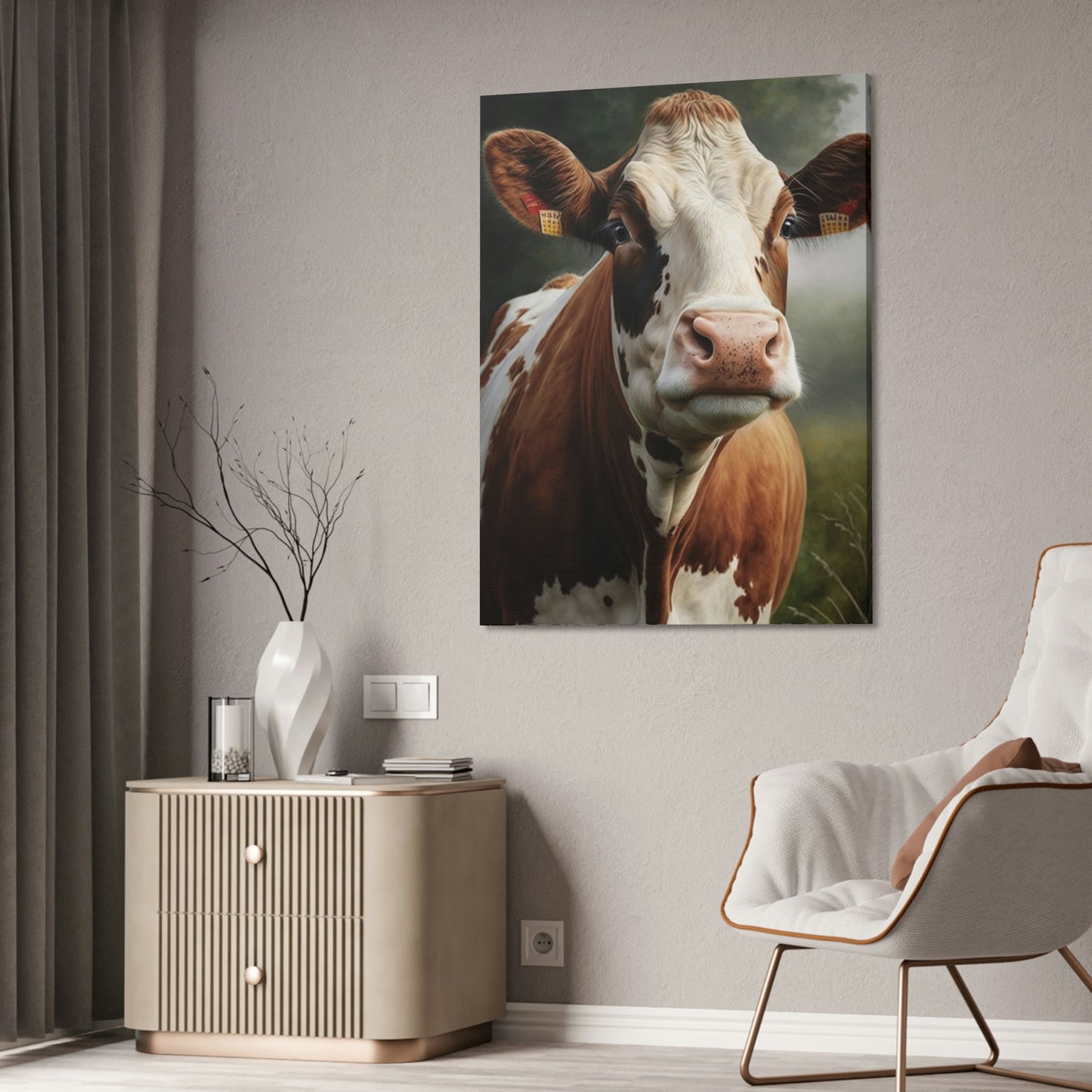 Bovine Beauty: A Painting of Cows in a Field
