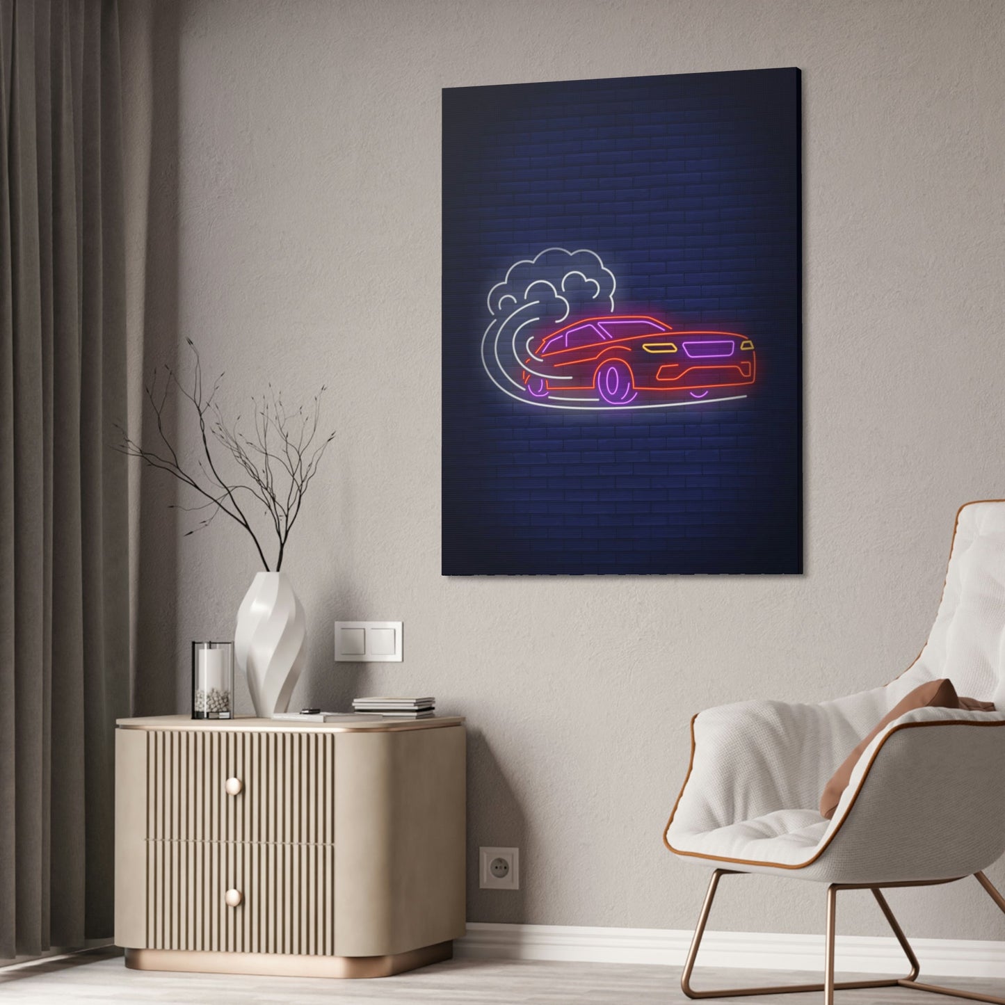 Enchanted by Neon Nights: Premium Canvas Prints for Exquisite Wall Decor