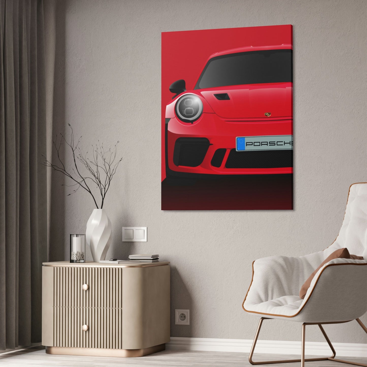 The Red Rocket: A Poster Print of a Red Porsche That Captivates the Eye