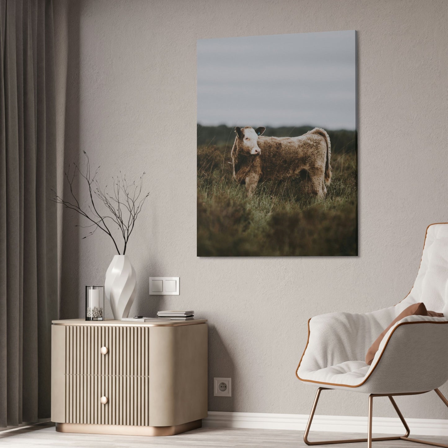 Cow Portrait: Wall Art Poster & Canvas of a Beautiful Bovine