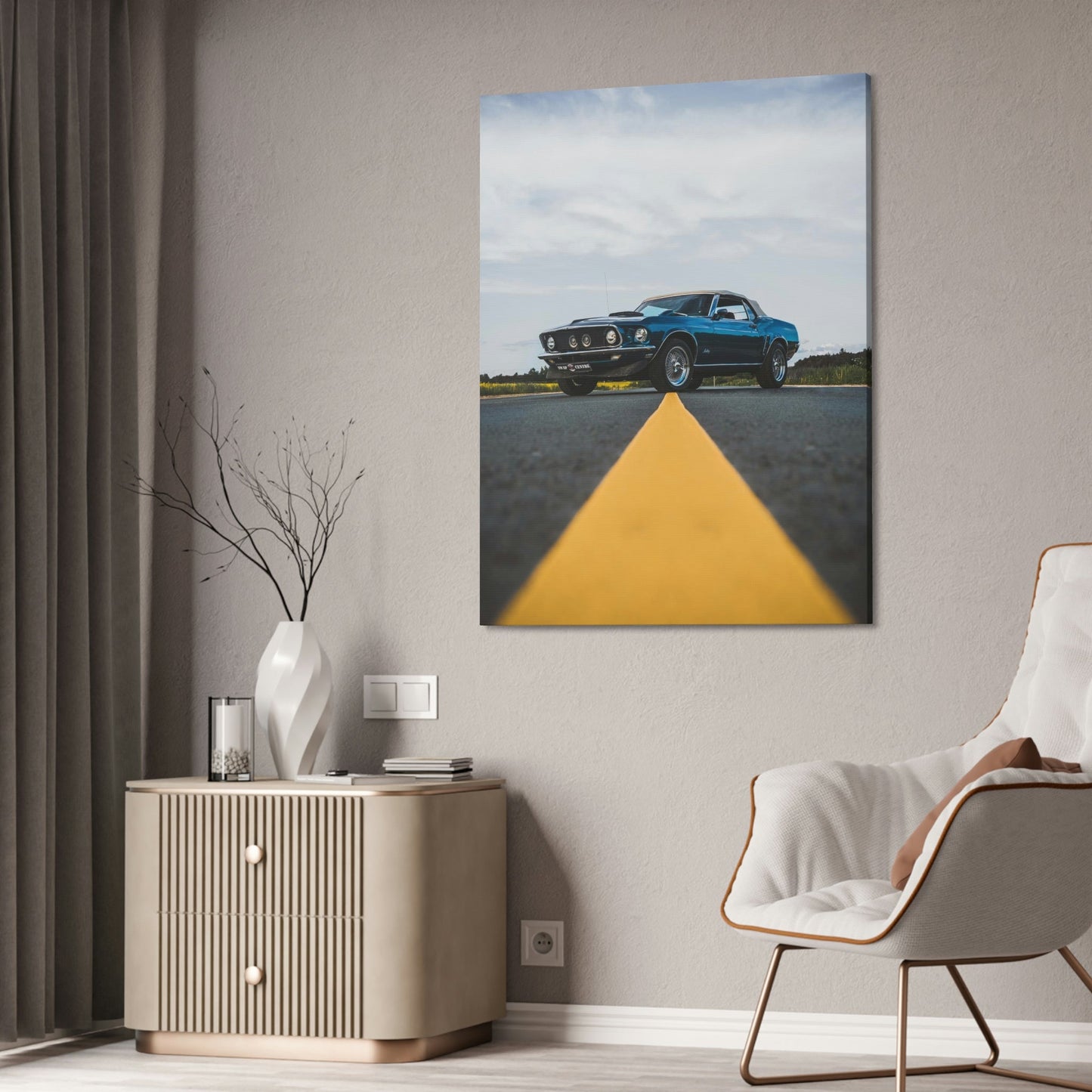 The Power of Mustang: Striking Wall Art on Natural Canvas & Poster