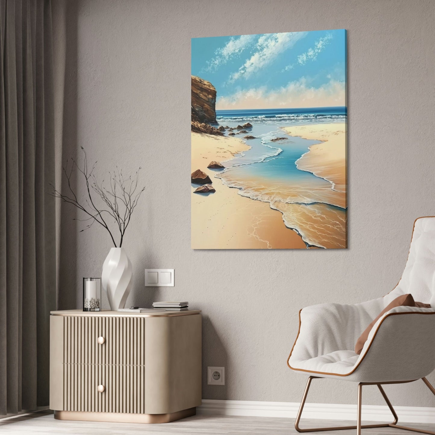 Coastal Charm: A Sandy Beach Landscape