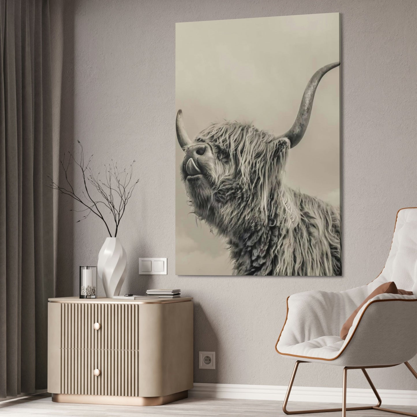 Highland Cow Canvas Wall Art | Wool Cattle | Art Canvas — Pixoram