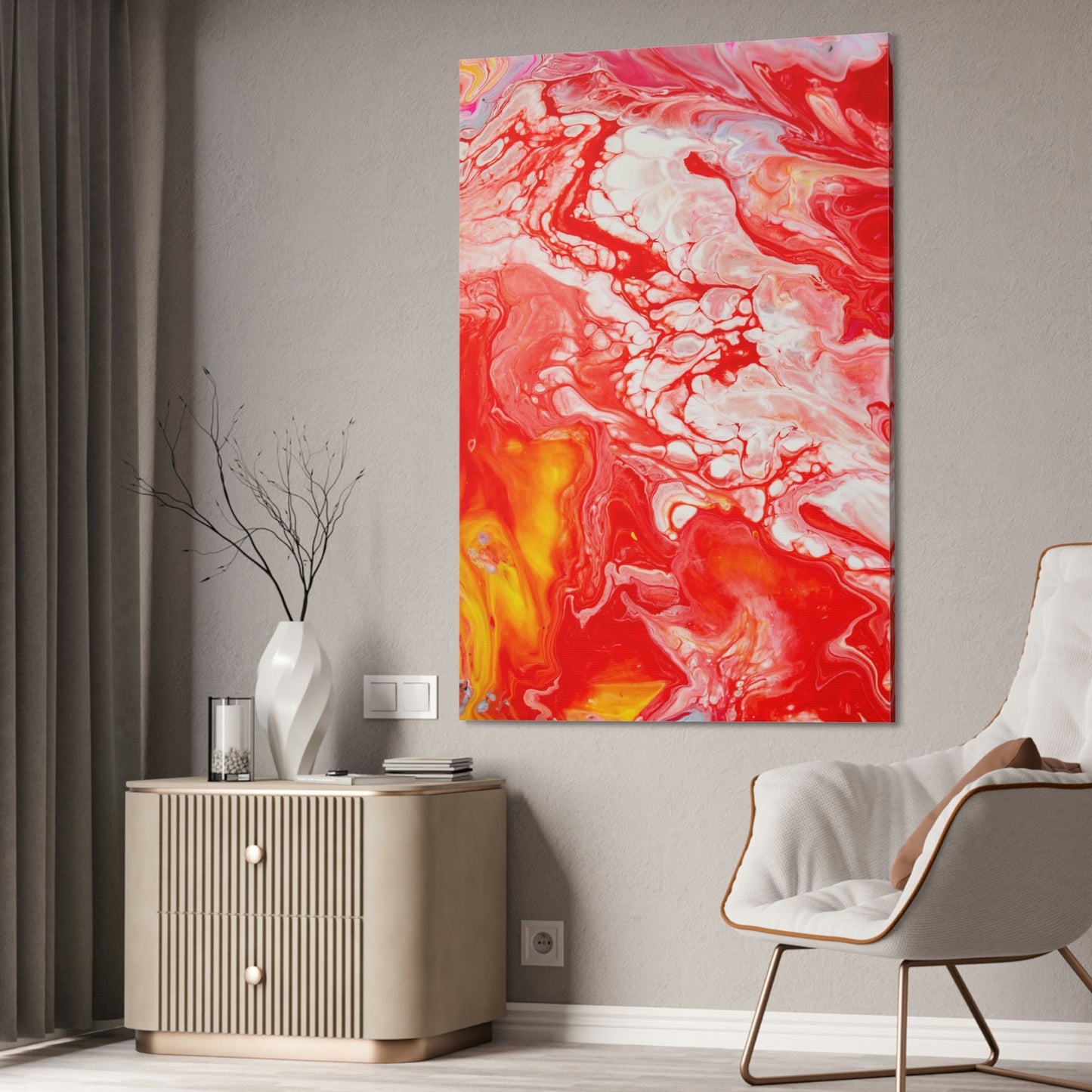 Abstract Passion: A Stunning Red Art Print on Framed Poster and Canvas