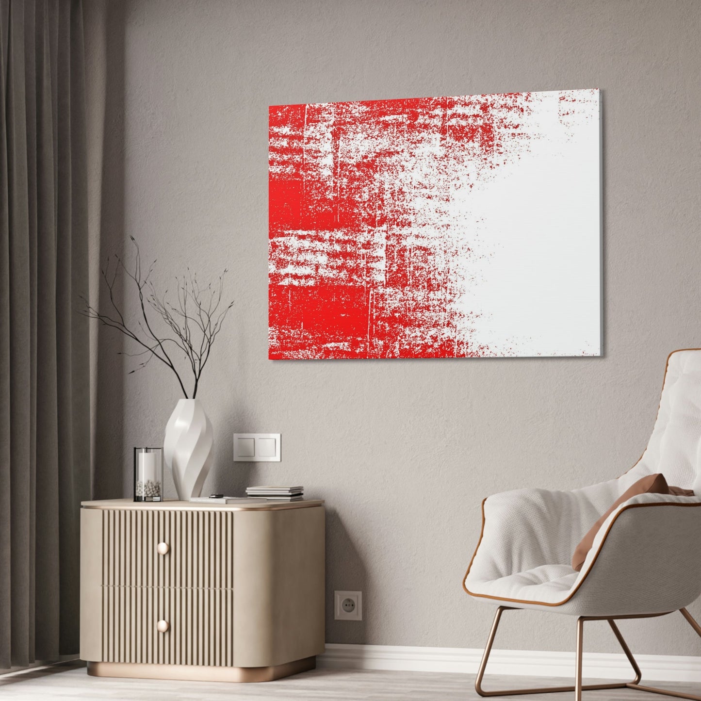 The Power of Red: Abstract Wall Art and Prints on Natural Canvas