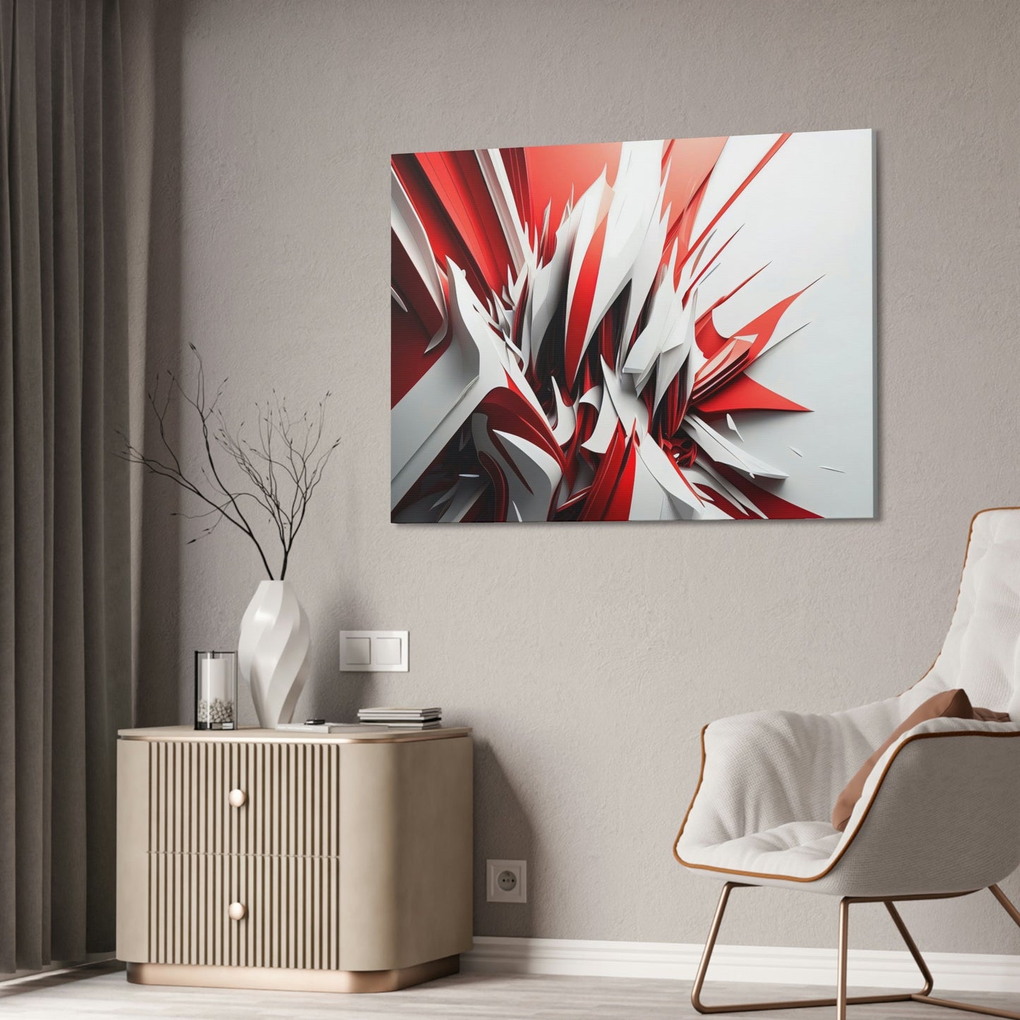 The Art of Intensity: Red Abstract Print on Canvas and Wall Art