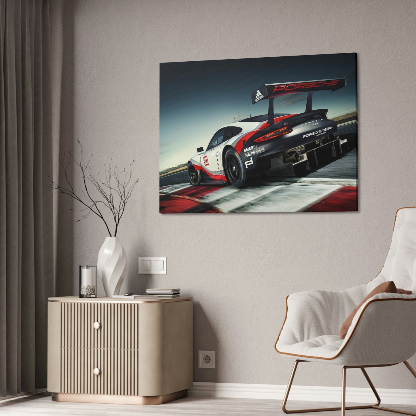 Porsche in Motion: A Framed Canvas & Poster Art Piece That Depicts the Speed and Grace of Porsche