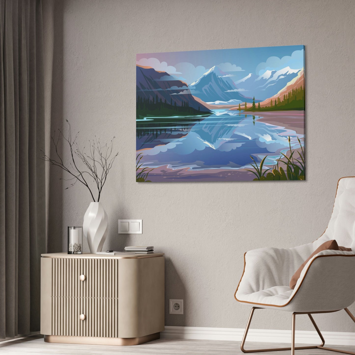 Reflections of Serenity: Natural Canvas Wall Art of Tranquil Lakes and Rivers