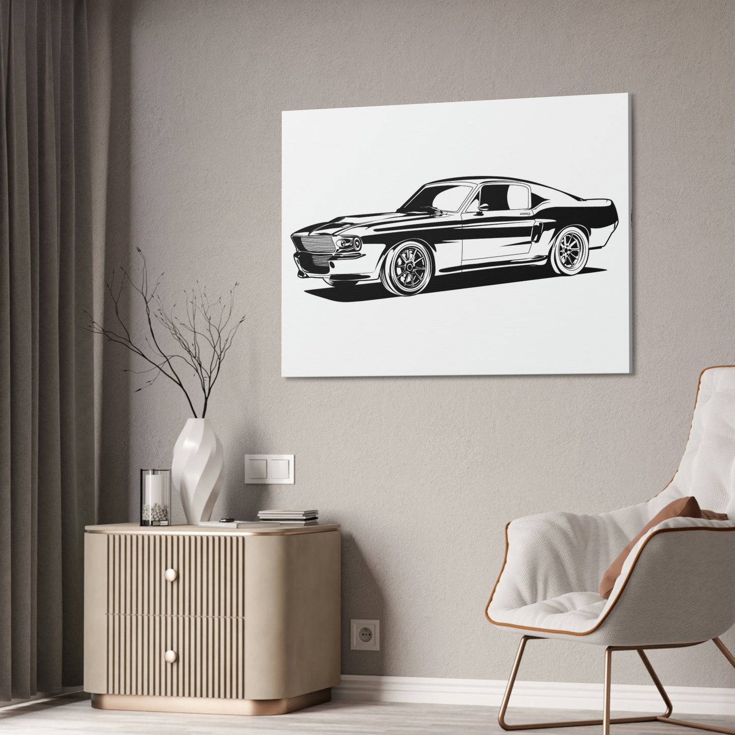 Racing Spirit: Mustang Framed Canvas Print and Wall Art