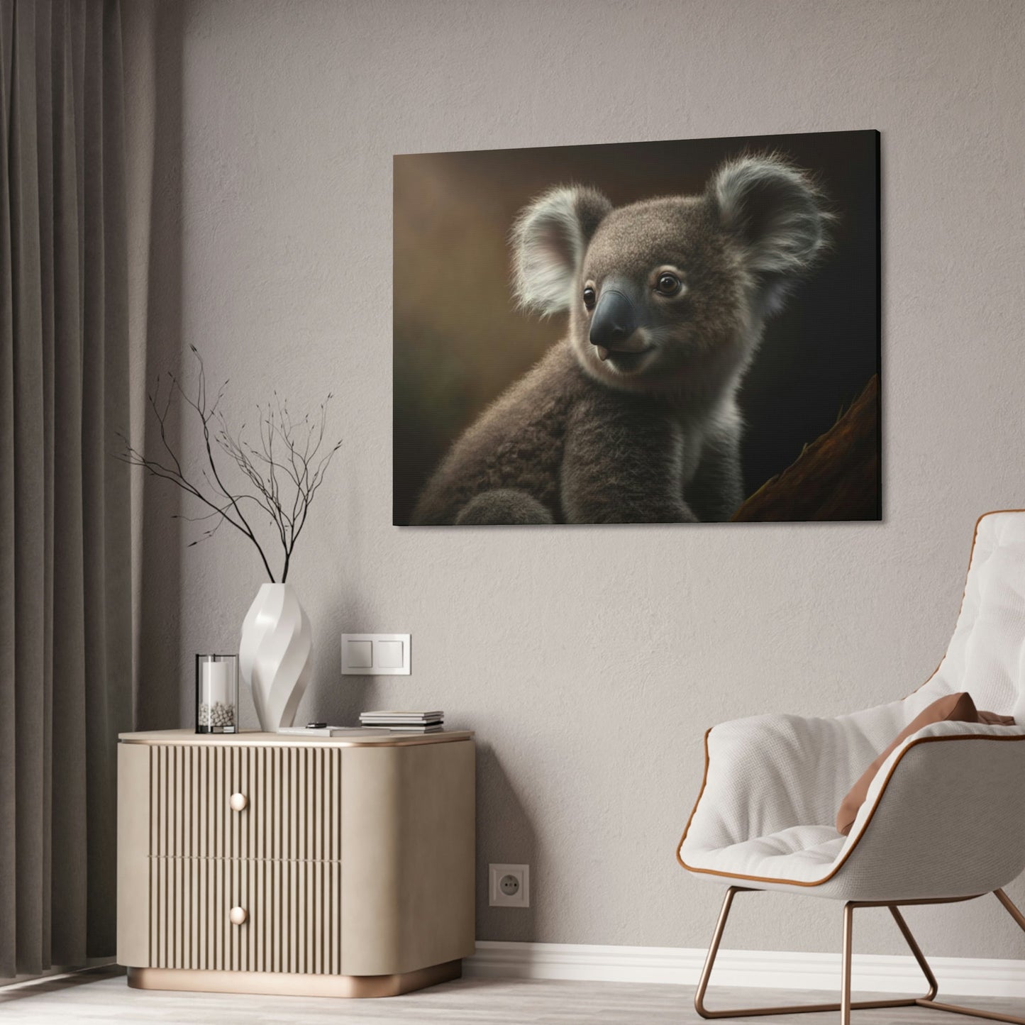 A Koala's Dream: A Whimsical Painting on Canvas