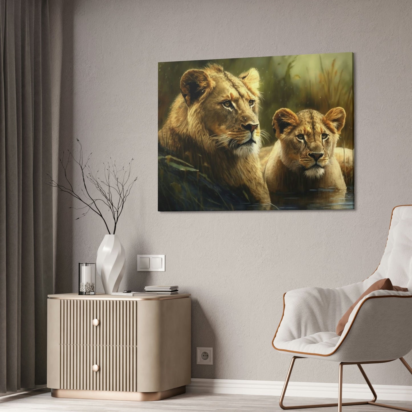 Radiance of the Sun: A Painting with Lions