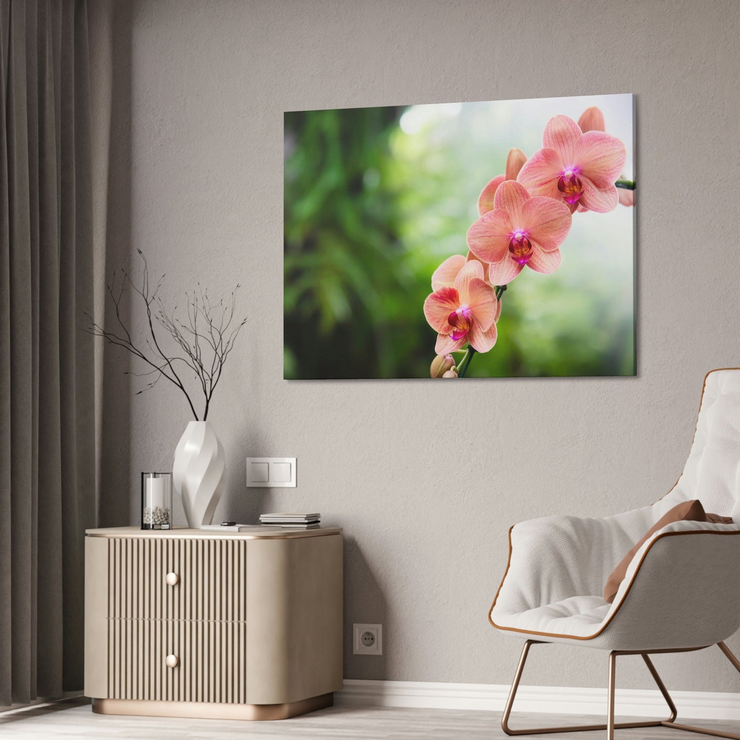 Whispers of Orchids: A Soft Canvas Touch