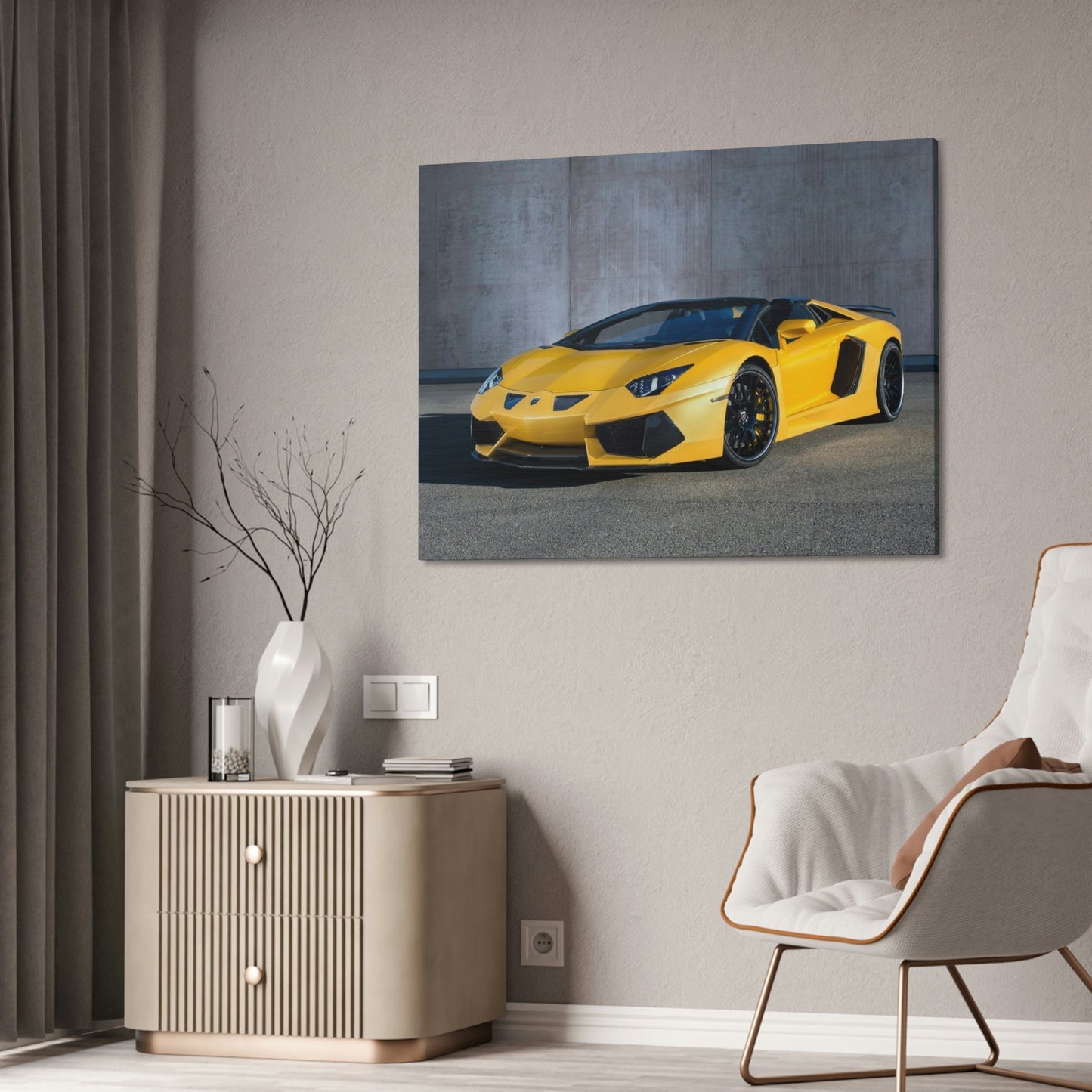 The Majesty of Lamborghini: Striking Print on Natural Canvas & Poster