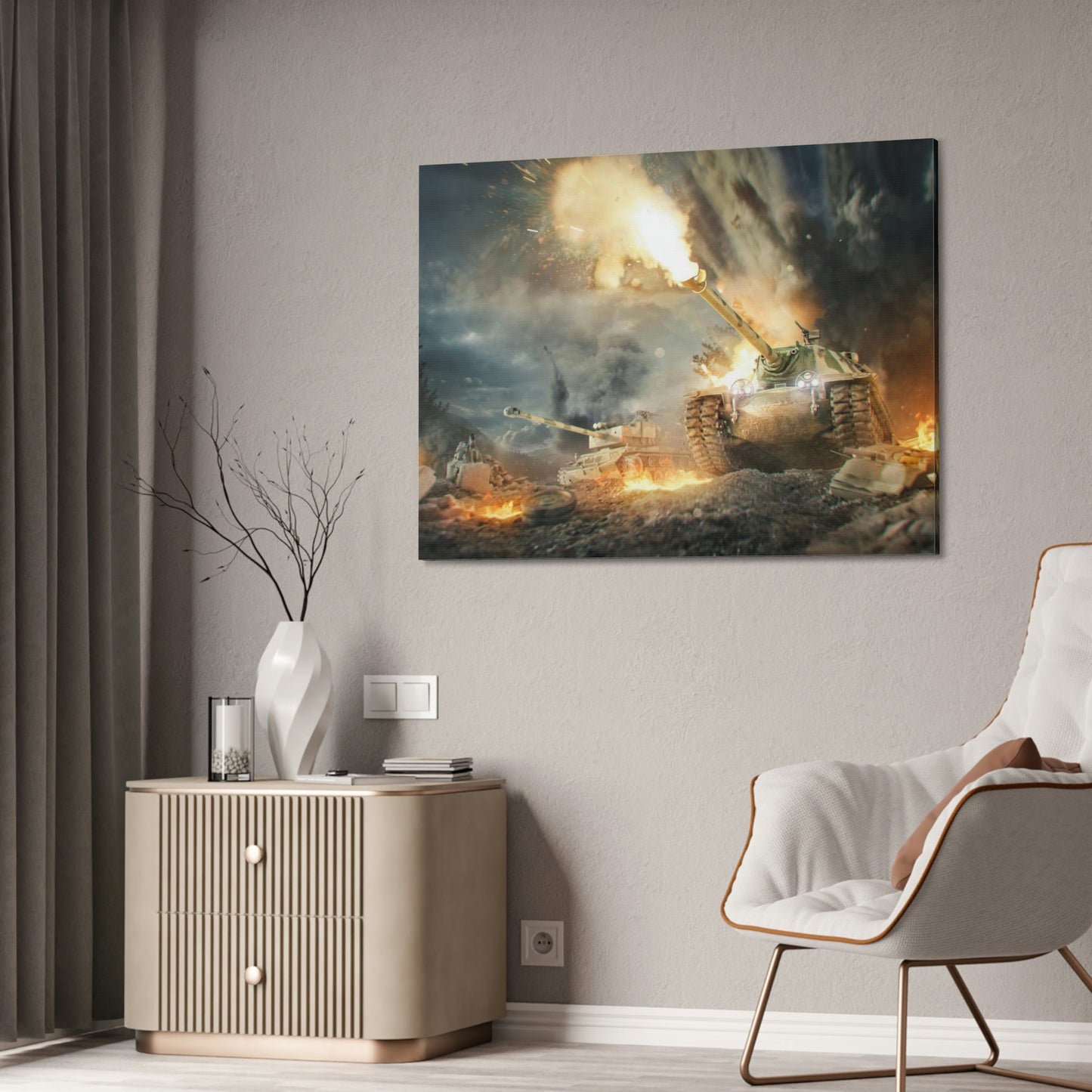 Armored Legends in Motion: Striking World of Tanks Сanvas Wall Art