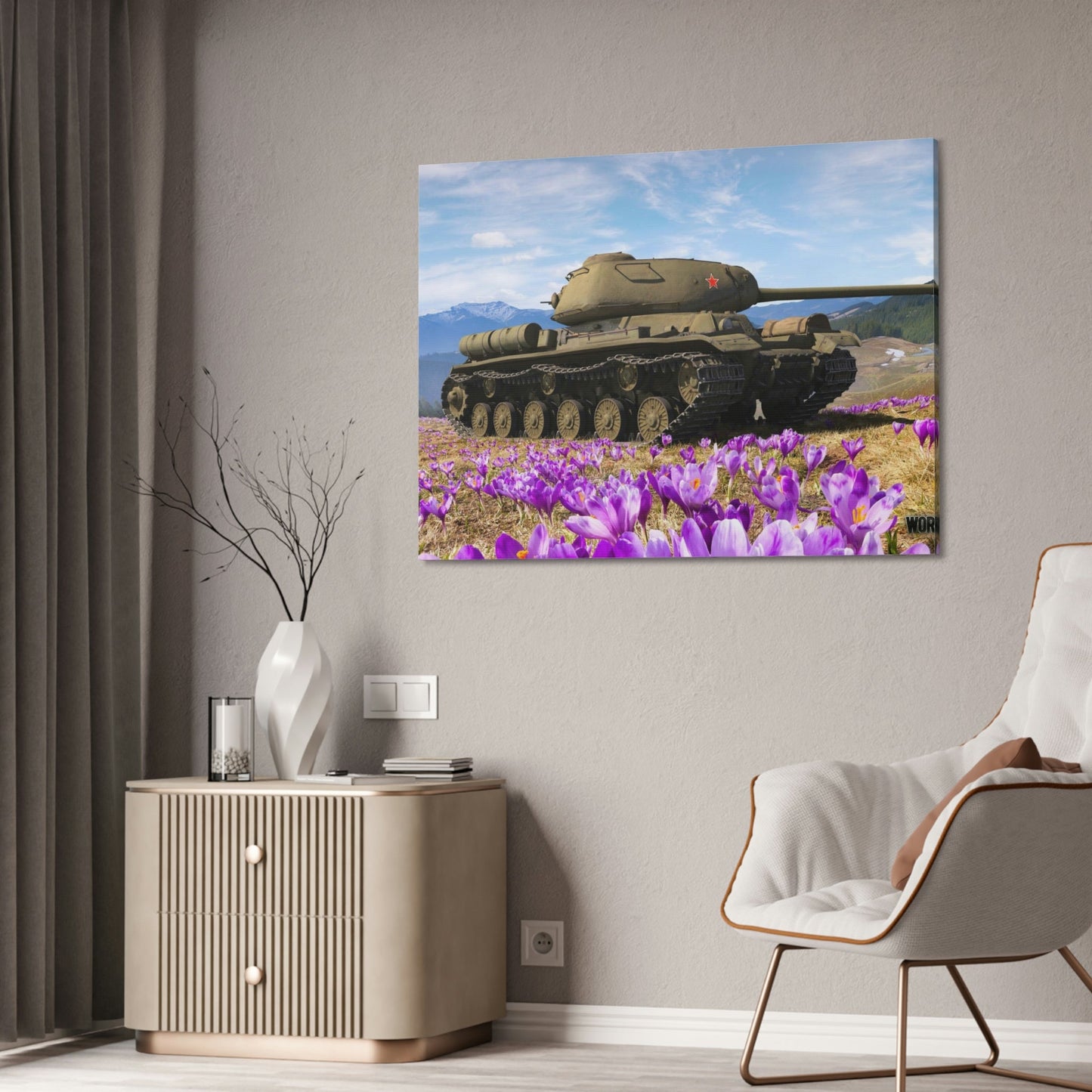 Strategic Brilliance: Framed Canvas Showcasing World of Tanks Tactics