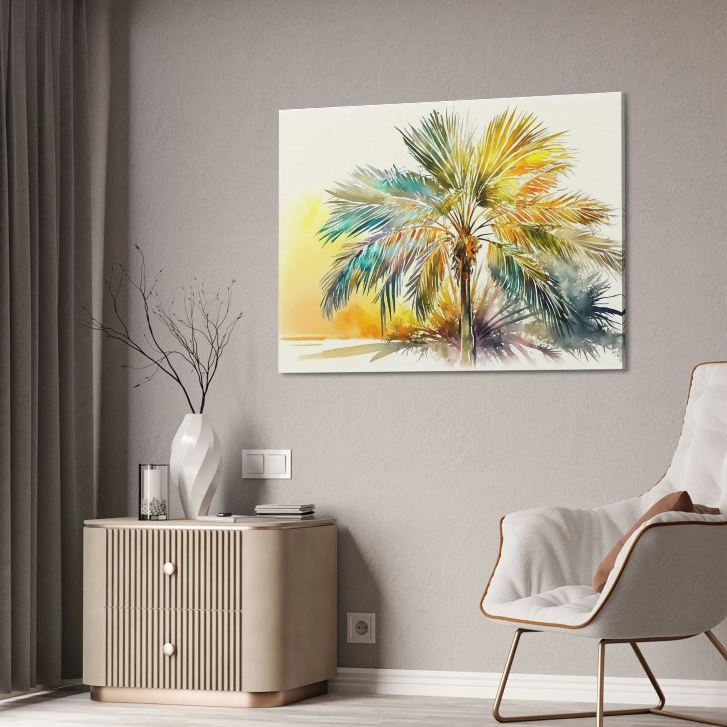 Framed Canvas Print of Palm Trees: Bringing the Tropics Indoors