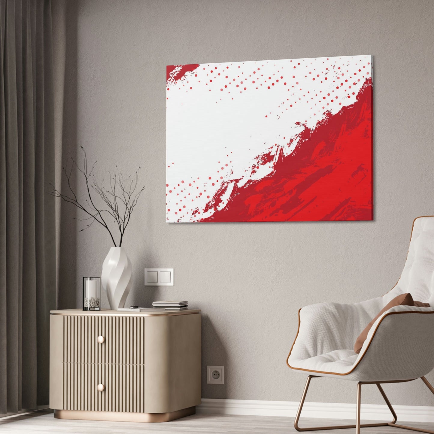 The Power of Color: Red Abstract Prints and Wall Art on Natural Canvas & Poster