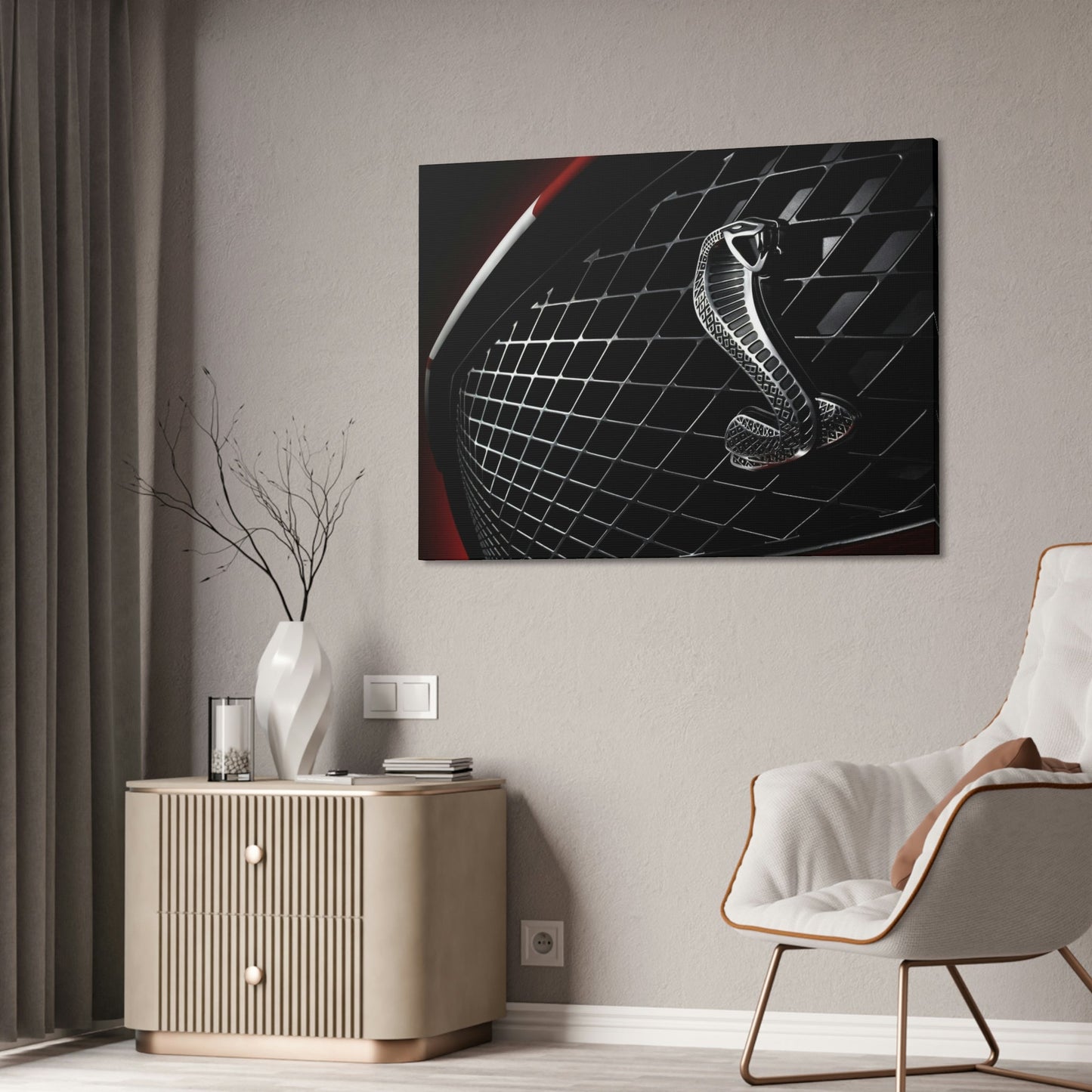 Sleek and Powerful: Mustang Sports Car Art on Canvas for Modern Interiors