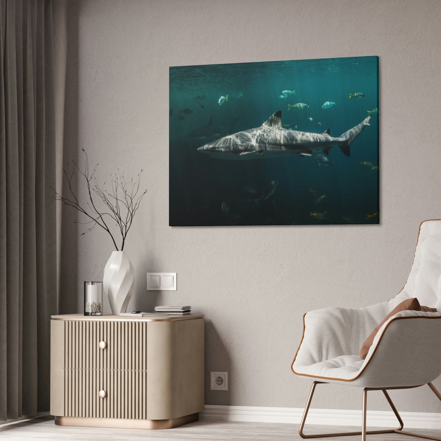 Silent Predators: Sharks' Haunting Canvas