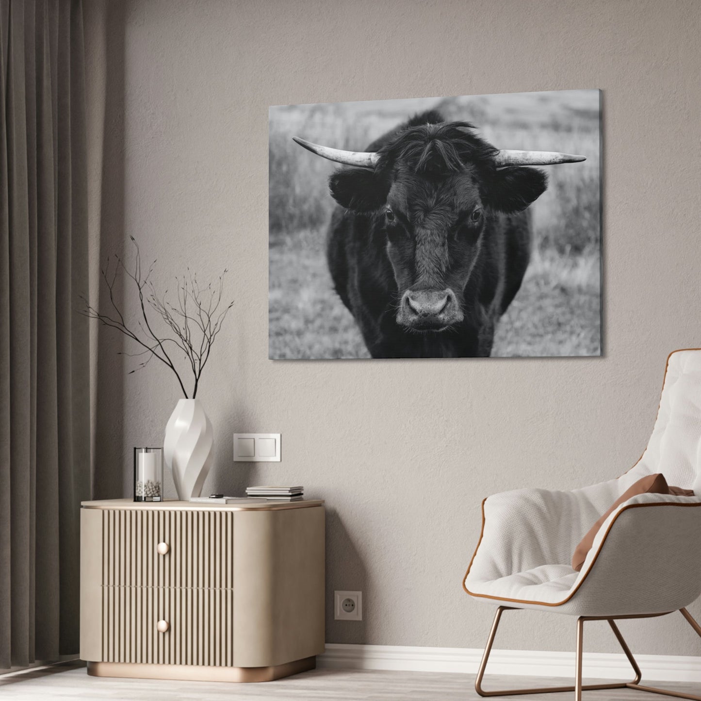 Highland Cattle Retriever - Printed Canvas - Wall Art - Cattle Wall Art | Animals Art